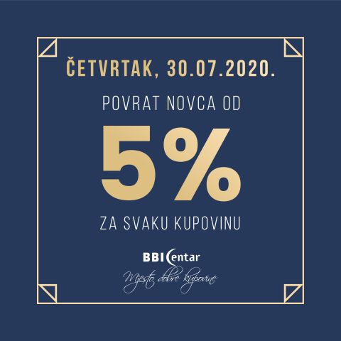 Povrat novca od 5% kod svake kupovine