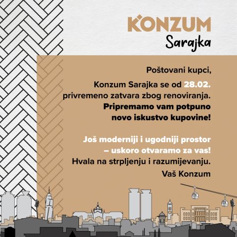 Renovira se Konzum Sarajka