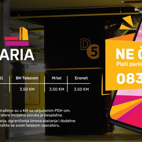 SMS plaćanje parkinga u ARIA mall-u
